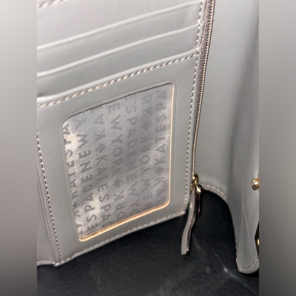 ♠️Kate Spade♠️Calley Mulberry Street Leather Trifold Wallet in slate gray - Picture 4 of 6
